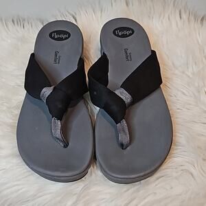 Black Thong Sandals with Durable Foam Soles